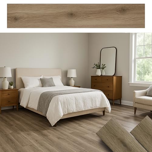 MAKA Pavimento PVC Adesivo Effetto Legno Parquet Listone (15 PZ) Rivestimento Vari Colori Rovere Rustico Pellicola Copri Piastrelle Autoadesivo senza Ftalati Interno 2 metri2 (Rovere Invecchiato)
