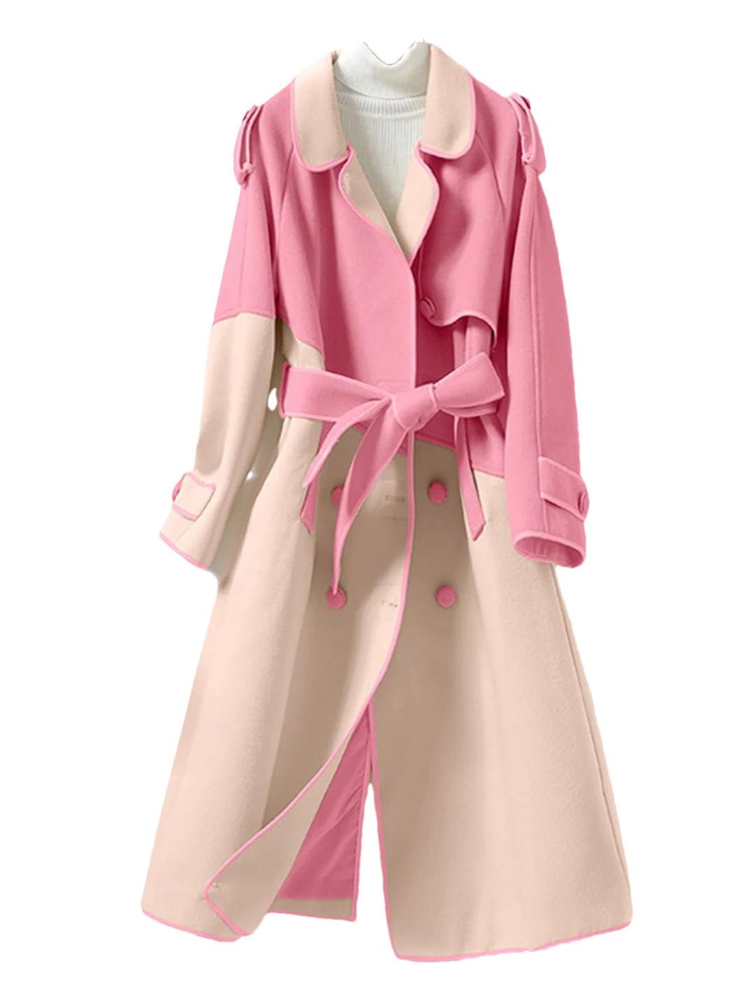 Cappotto di lana doppiopetto da donna con risvolto