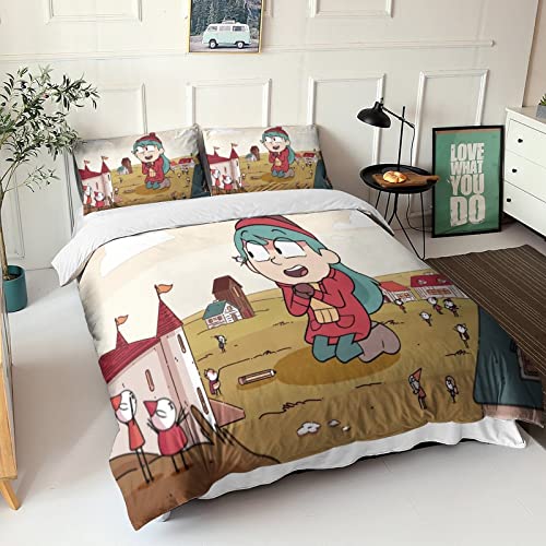 Parure de lit animation en microfibre premium avec fermeture éclair 200x200cm