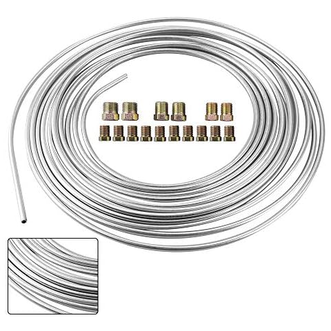 Anxingo 25 Ft. 3/16 OD Steel Brake Line Tubing Kit 3/16" x 25' with 16 Assort Fittings Cover
