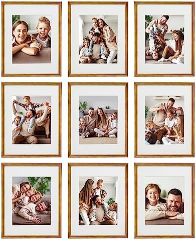 Sheffield Home 9 Piece Gallery Wall Frame Set, 11x14 Inch, Antiqu...