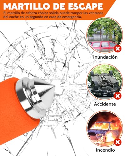 Bloqueo antirrobo coche Tevlaphee universal ajustable en color naranja con 3 llaves de seguridad 6