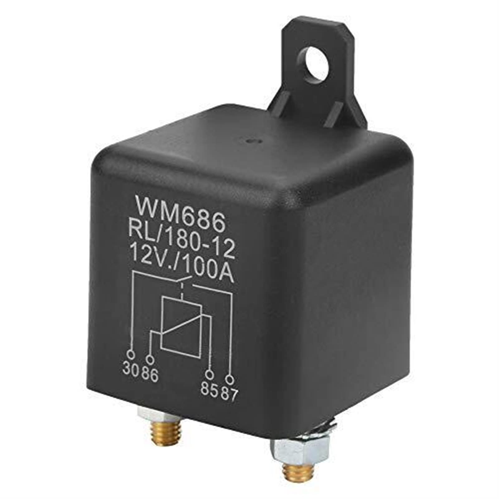 DC 12V 100A 2-Pin WM686 Relé de Arranque de automóvil Abierto Normal for controlar la batería Encendido/del relé de Arranque de automóvil,