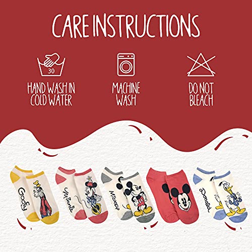 Image of Disney Women's Mickey Mouse 5 Pack No Show Socks