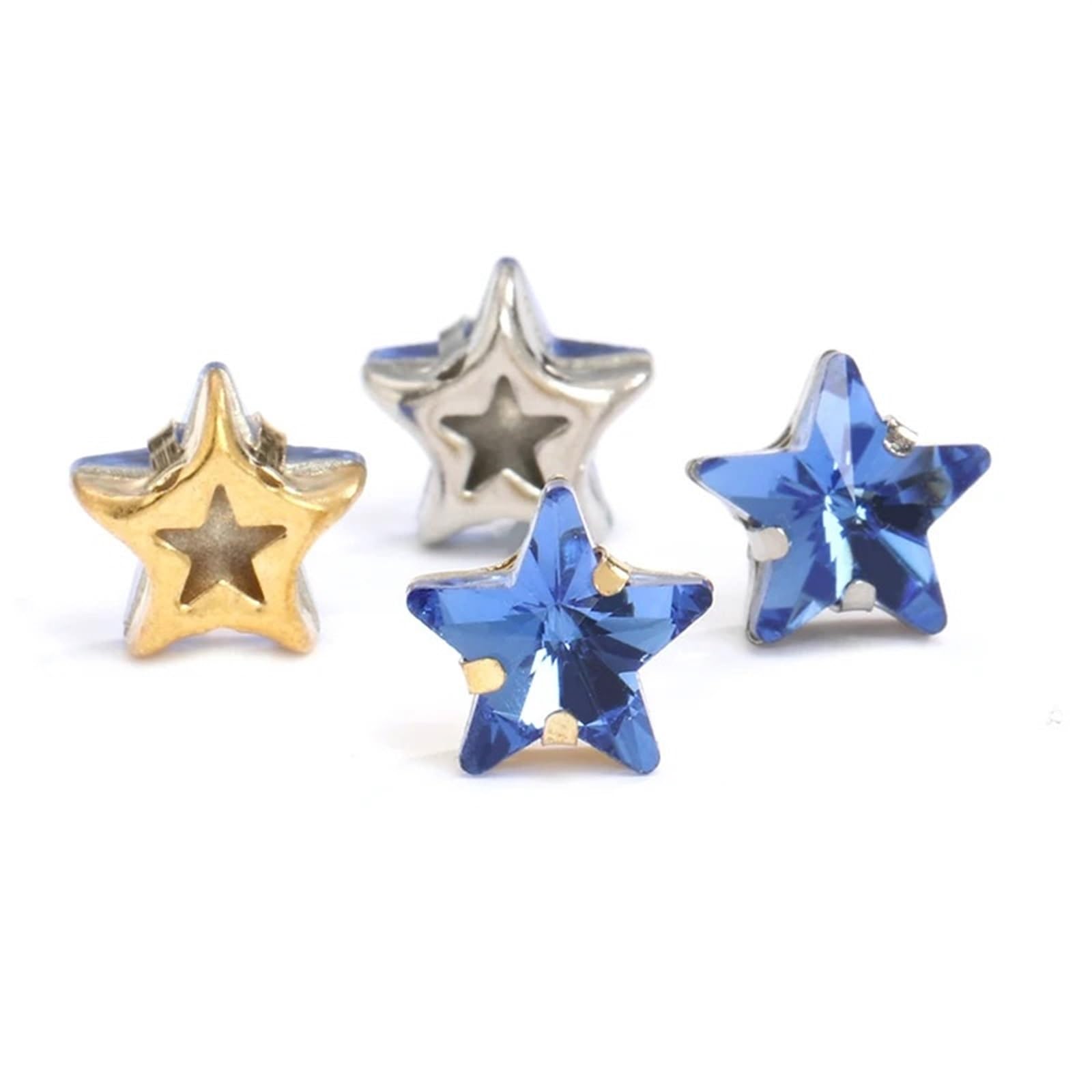 10 sztuk kryształów wodnych K9, kryształki strasu, do szycia w kształcie gwiazdy, 8 mm/10 mm (kolor 12, złoty CLAW-10 mm, 10 sztuk)