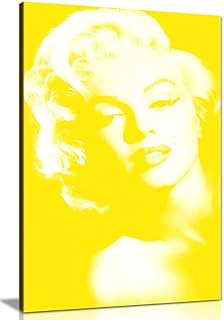 Marilyn Monroe - Lienzo decorativo para pared (76 x 51 cm), color amarillo y blanco
