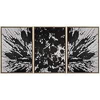 SIGNWIN Framed Canvas Wall Art Blossom Flower Detail Abstract Plants Block Print Modern Art Contemporary Black and White for Living Room, Bedroom, Office - 16