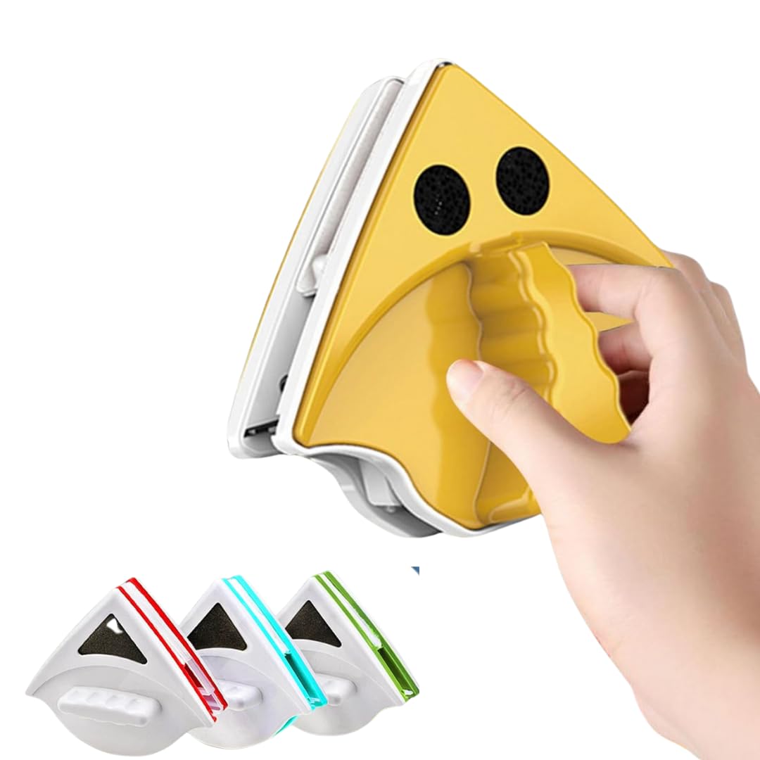 Xenos Premium Magnetic Window Cleaner Double-Side Glazed Two Sided Glass Cleaner Wiper With 2 Extra Cleaning Cotton Cleaner Squeegee Washing Equipment (Multi-Color), Yellow (B0D1JQYB1H) Amazon Price History, Amazon Price Tracker