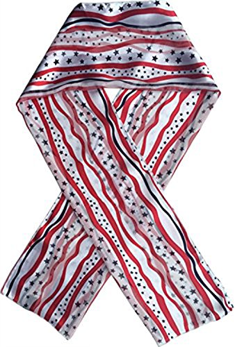 Patriotic USA Flag American Flag Star Scarf By CBC Crown (STRIPE - WHITE)