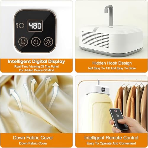 Image of Portable Clothes Drying Machine with UV Sanitizing | 600W Electric Clothes Dryer with Foldable Drying Bag & Digital Timer | Fast Warm Air Garment Dryer for Home, Apartment, Travel & Winter Use (S2)