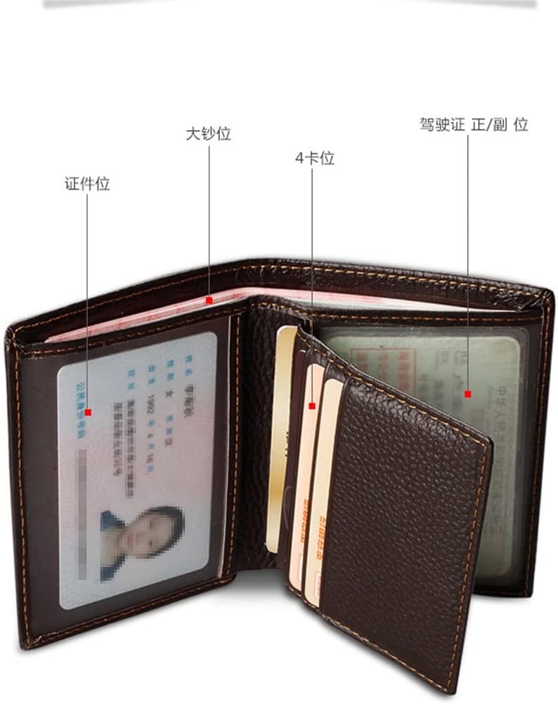 Wallet Men's Short Vertical Multifunctional Leather Case Card Holder Storage