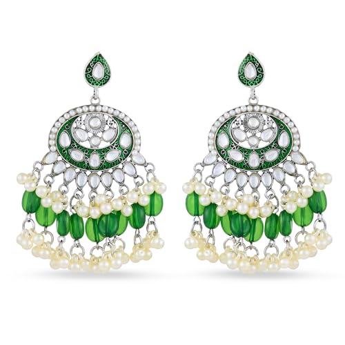 Image of Rubans Chandbali Earrings Gold Plated Kundan Jewellery Gift for Women & Girls