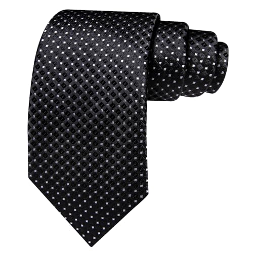 Image of YOHOWA Men Plaid /Striped Ties Set Silk Business Wedding Formal Fashion Necktie and Pocket Square Cufflinks Set