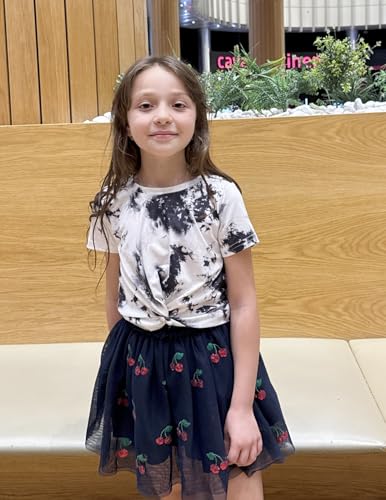 Image of Arshiner Girls Casual Tie Dye Short-Sleeve T-Shirt Cute Print Summer Blouse for Girls Twist Front Tunic Tee Tops