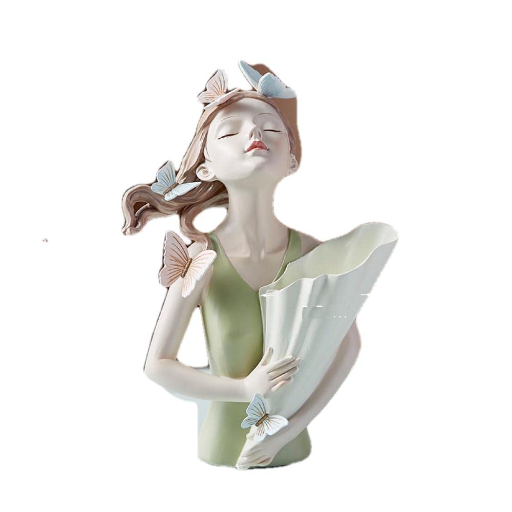 Escultura Ramo Niña Adornos Resina Escultura Estatua Decoración