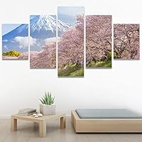 SIGNWIN 5 Panel Canvas Wall Art Modern Art Multicolor Nature Photography Relax/Calm Romantics Waterfall for Home Decorations Ready to Hang - 60