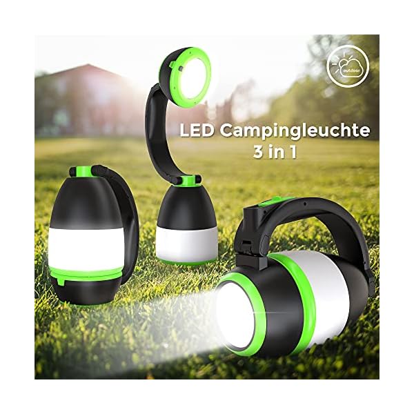 B.K.Licht I LED Outdoorlampe I 3 in 1 Tischleuchte I Notfalllampe Batterie I Notlicht I Blackout Lampe I Taschenlampe, 2… – Bild 4