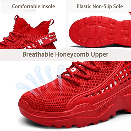Xidiso Mens Fashion Sports Shoe Athletic Walking Shoes Casual Sneakers Red #TOP2