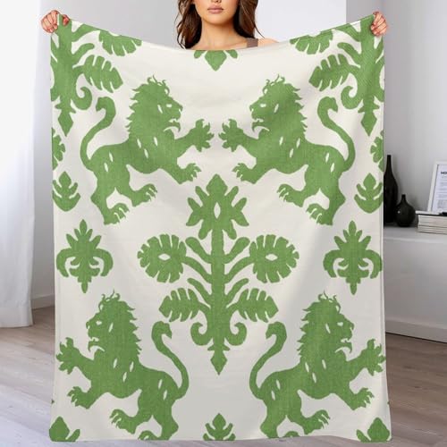 Couverture douce lion haut de gamme pour décoration d'intérieur Green Regalia
