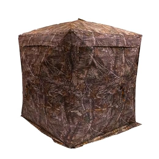 Rhino Blinds R180 3 Person See Through Hunting Ground Blind, Realtree Edge
