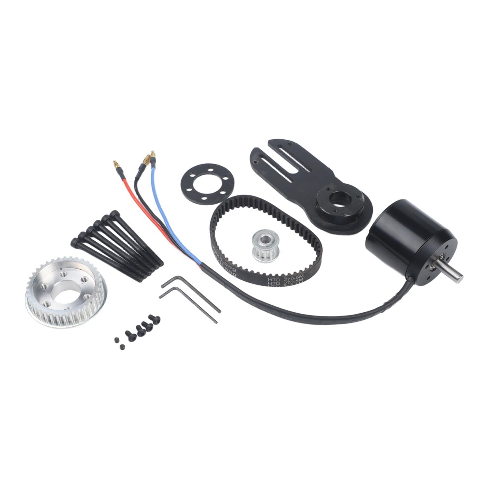 Kit de moteur de skateboard électrique 1800 W N5065 270 kV avec courroie de 270 mm et support en acier inoxydable