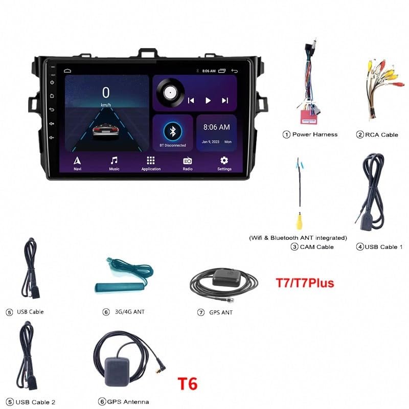 Radio coche 2 DIN Bluetooth para Toyota E140 2007-2013 con Mirror Link 6