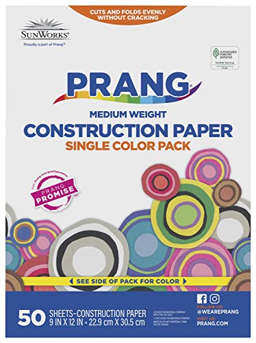 Image of Pacon SunWorks Construction Paper, 9-Inches by 12-Inches, 100-Count, Black (6304)