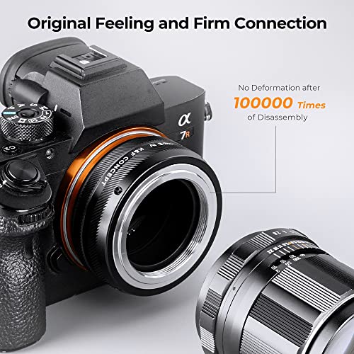 K&F Concept Lens Mount Adapter M42-NEX IV Manual Focus Compatible with M42 Lens and Sony E Mount Camera Body