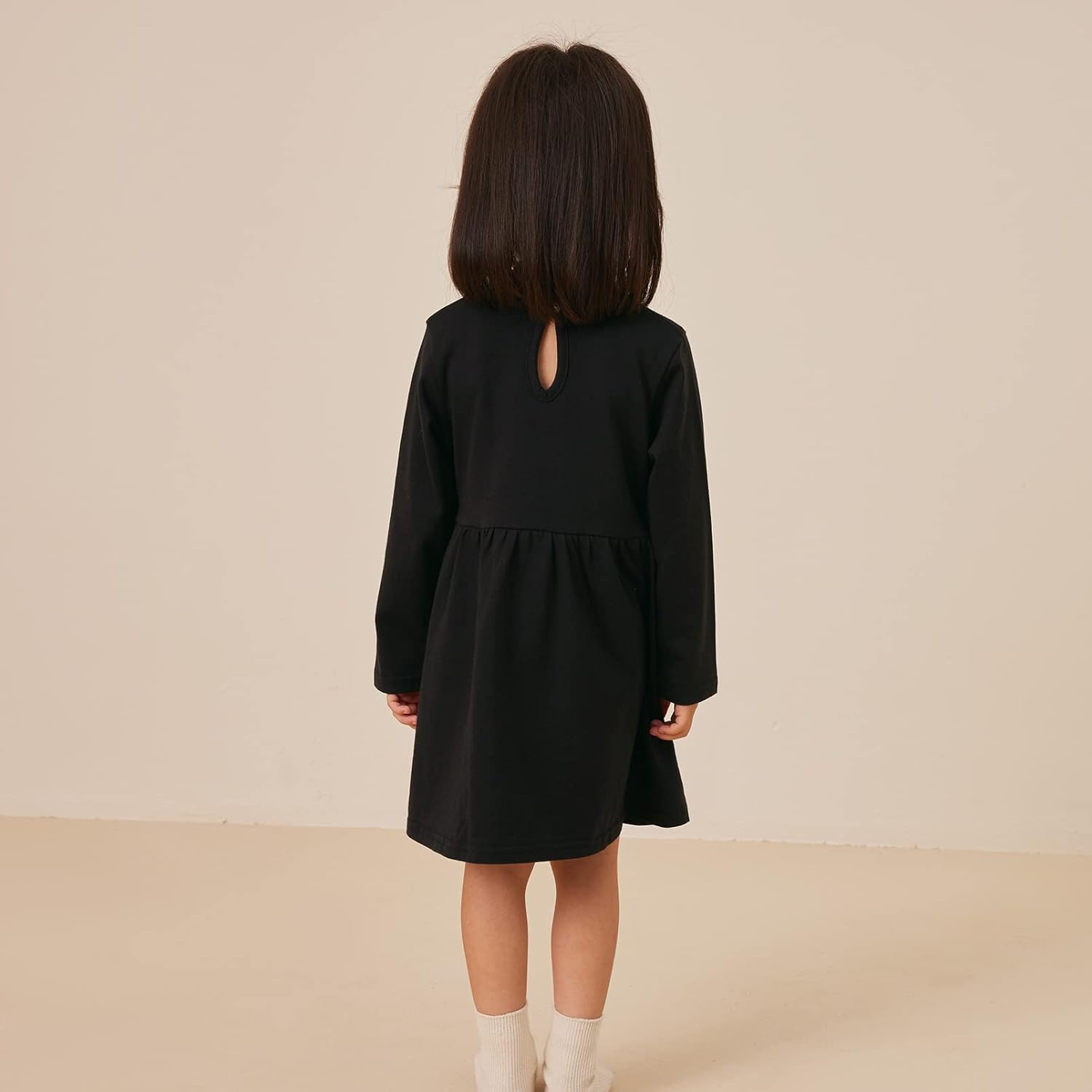 pureborn Baby Girl Dress Cotton Playwear Soild Color Dresses 0-6 Years - Image 4