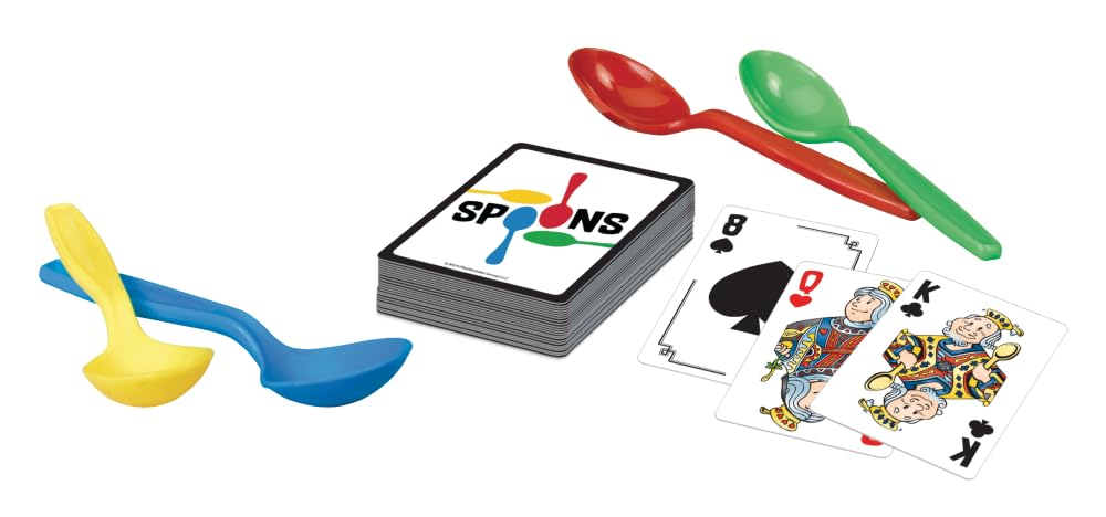 Juegos de cartas de cucharas para niños – Juego de cucharas, baraja de cartas, divertidos juegos familiares para niños y adultos, cartas de juego, noche de juegos, juegos de viaje, juego de cartas