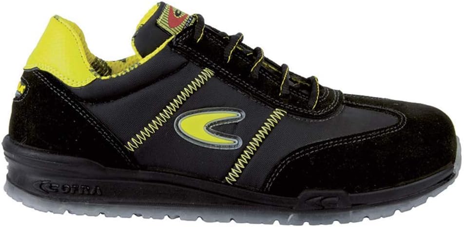 COFRA Owens, Men;Women Safety Shoes Owens S1 P SRC Size 44 in Black/Yellow