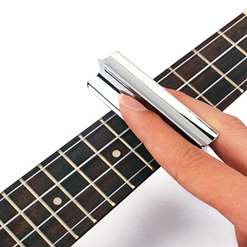 Alnicov Edelstahl Gitarre Slide Tone Bar für Dobro, Lap Steel Gitarre, Hawaii-Gitarre, E-Gitarre Zubehör - Chrom