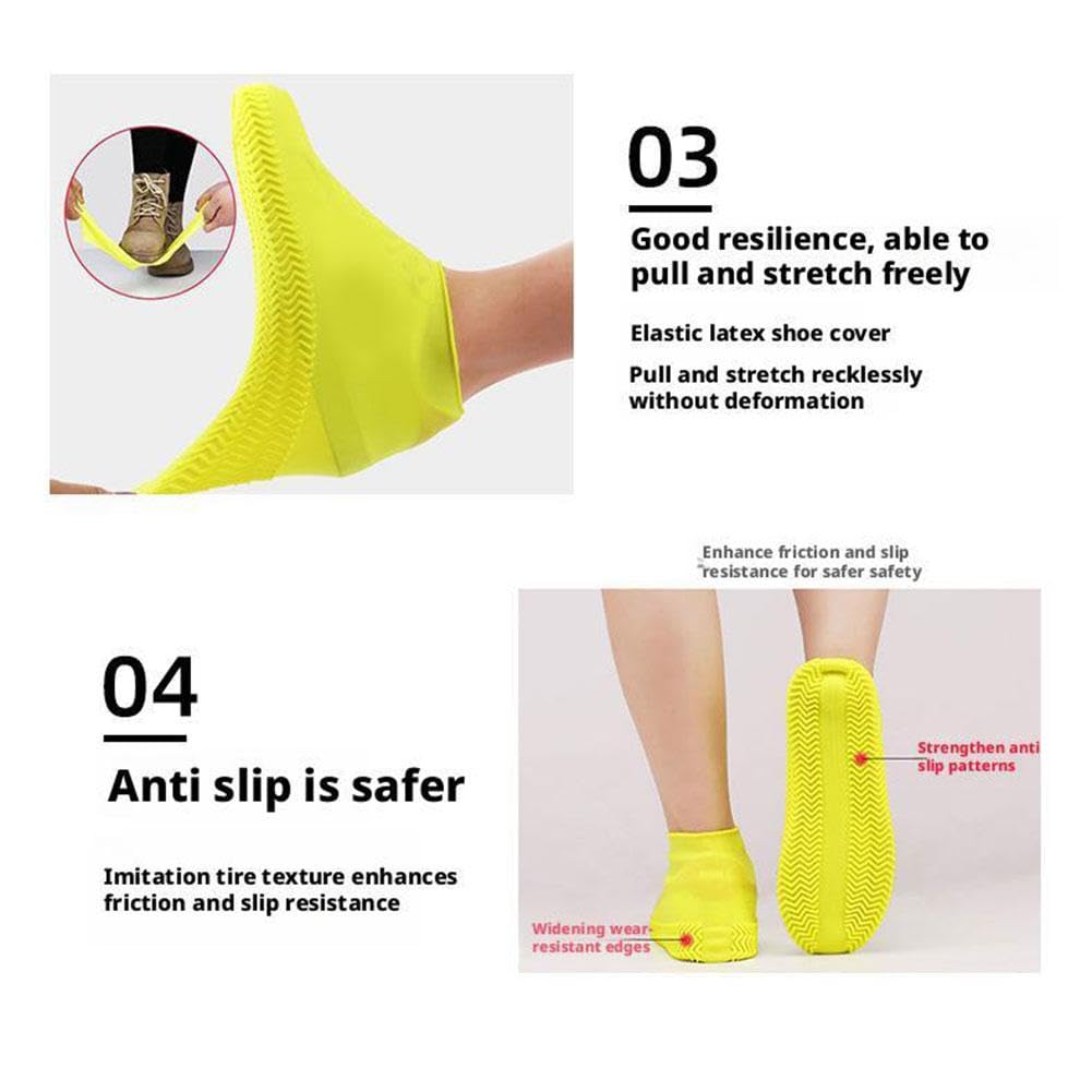 Fundas impermeables para zapatos, reutilizables, de silicona, se aplican a hombres, mujeres, niños, antideslizantes, fáciles de usar, resistentes al agua, al aire libre, ciclismo, senderismo