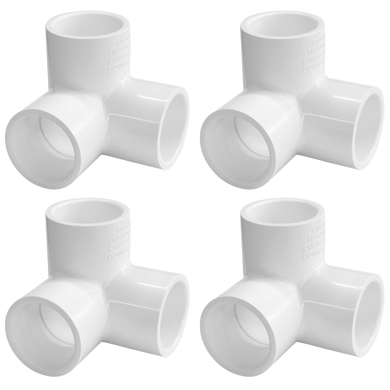 LESSO - Conector de codo de 3 vías de PVC de 1-1/2 pulgadas, accesorios de tubería de PVC de 90 grados, conector de salida lateral resistente para fontanería, muebles de bricolaje, invernadero