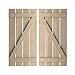 Ekena Millwork 23 1/2"W x 42"H Rustic Four Board Spaced Board-n-Batten Rough Sawn Faux Wood Shutters w/Z-Board (Per Pair), Primed Tan