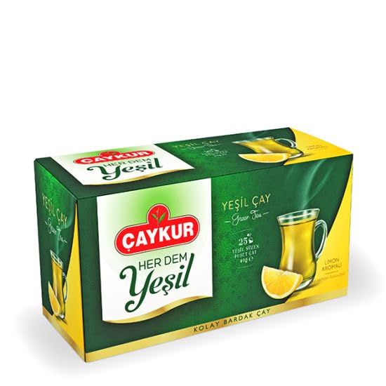 Çaykur Limonlu Yeşil Çay Süzme Poşet 40g (25x1.6)