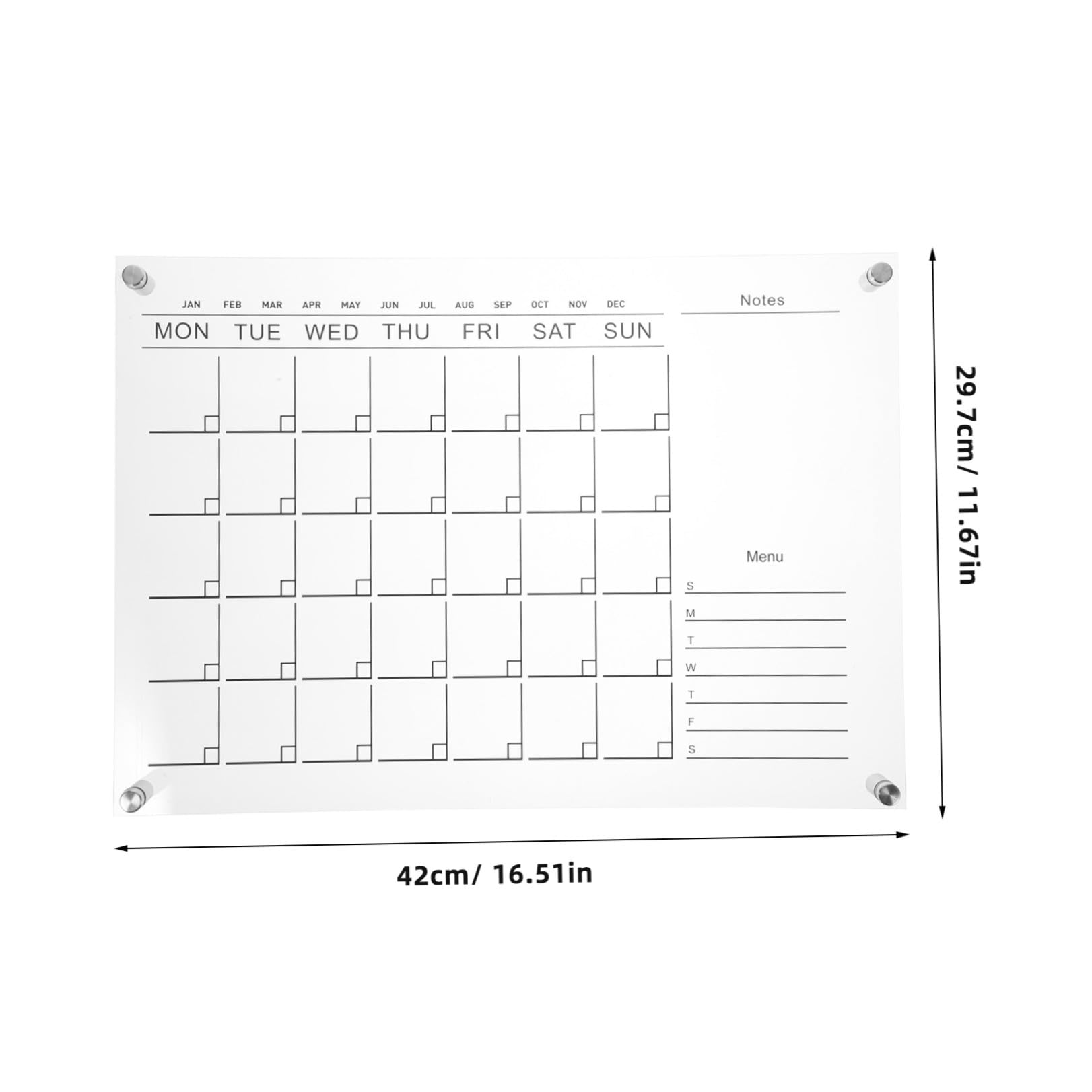 MAGICLULU Acryl Wandkalender 42x29,7cm Transparent Hängender Wochenplaner Umweltfreundliche Kalendertafel für Büro und Zuhause Zufällige Farbe