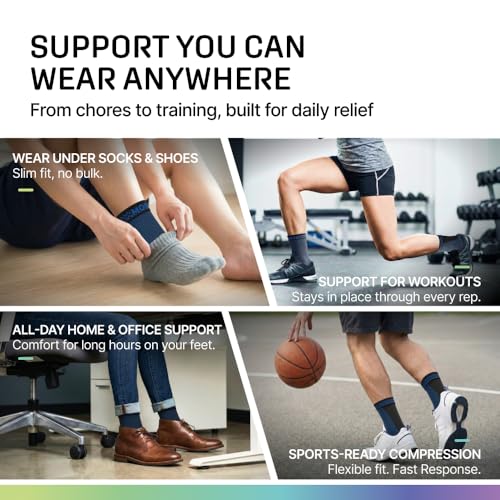 Image of MODVEL 2 Pack Ankle Brace Compression Sleeve | Injury Recovery, Joint Pain | FSA or HSA eligible | Achilles Tendon Support, Plantar Fasciitis Foot Socks with Arch Support