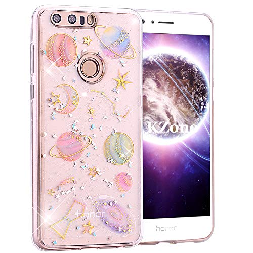 OKZone Cover Huawei Honor 8, [Serie Cielo Stellato] Custodia Lucciante con Brillantini Glitters Ultra Sottile Design Case Cover di Alta qualità in Silicone TPU Bumper Cover per Huawei Honor 8