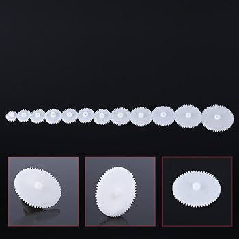 ALAMSCN 78 PCS Plastic Gear Kit Motor Gears Accessories Single Double Reduction Gear Set For Toy Motor Car Robot With Axle Wheel