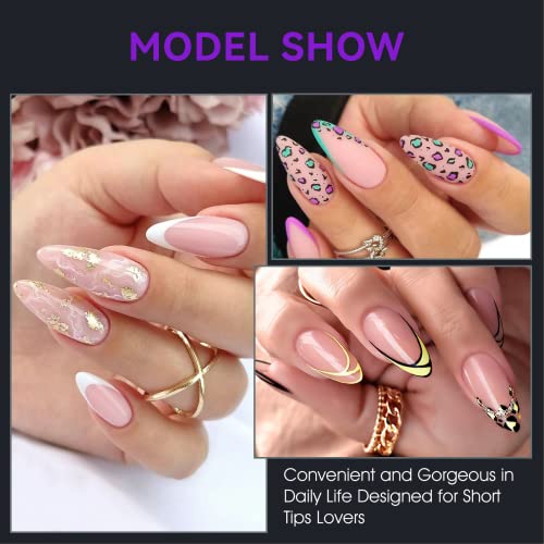 Medium Almond Nail Tips for Extension: Gelike EC Soft Gel Nails Tip Easy and Long Last- 240pcs 10 Sizes for Salon Home DIY Practice Art Design - Image 2