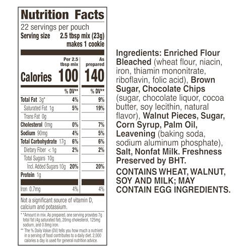 Image of Betty Crocker Walnut Chocolate Chip Cookies, Cookie Baking Mix, 17.5 oz