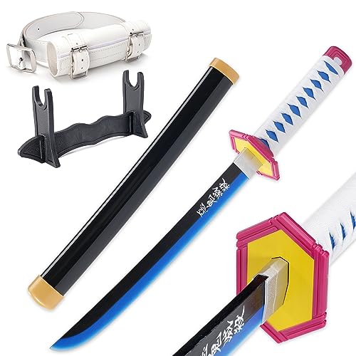 Zisu Giyu Sword - 23.6 Short Katana Replica for Kids - Complete with Belt Stand and True-to-Show Design - Giyu Sword Ideal for Display