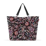 reisenthel shopper XL paisley black – Geräumige Shopping Bag und edle Handtasche in einem – Aus wasserabweisendem Material