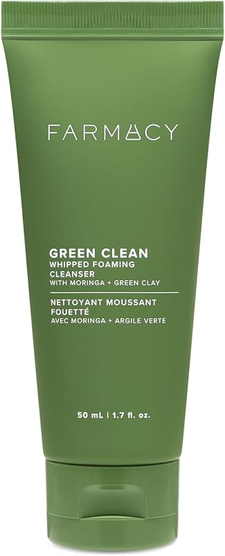Foaming Face Wash for Oily Skin - Whipped Greens Oil-Free Gentle Facial Cleanser & Exfoliator - Infused with Green Clay to Remove Impurities, Control Oil & Maintain Skin Hydration (50ml)