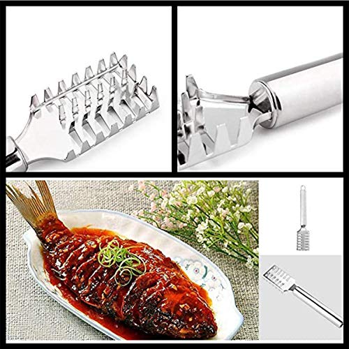 Fantasyon 4 Pieces Fish Scales Remover Stainless Steel Kitchen Fish Scaler Fish Skin Graters Cleaning Peeler Scaler Scraper With Bottle Opener For Kitchen Fish Scales Skin Removing Peeling Tools #TOP4