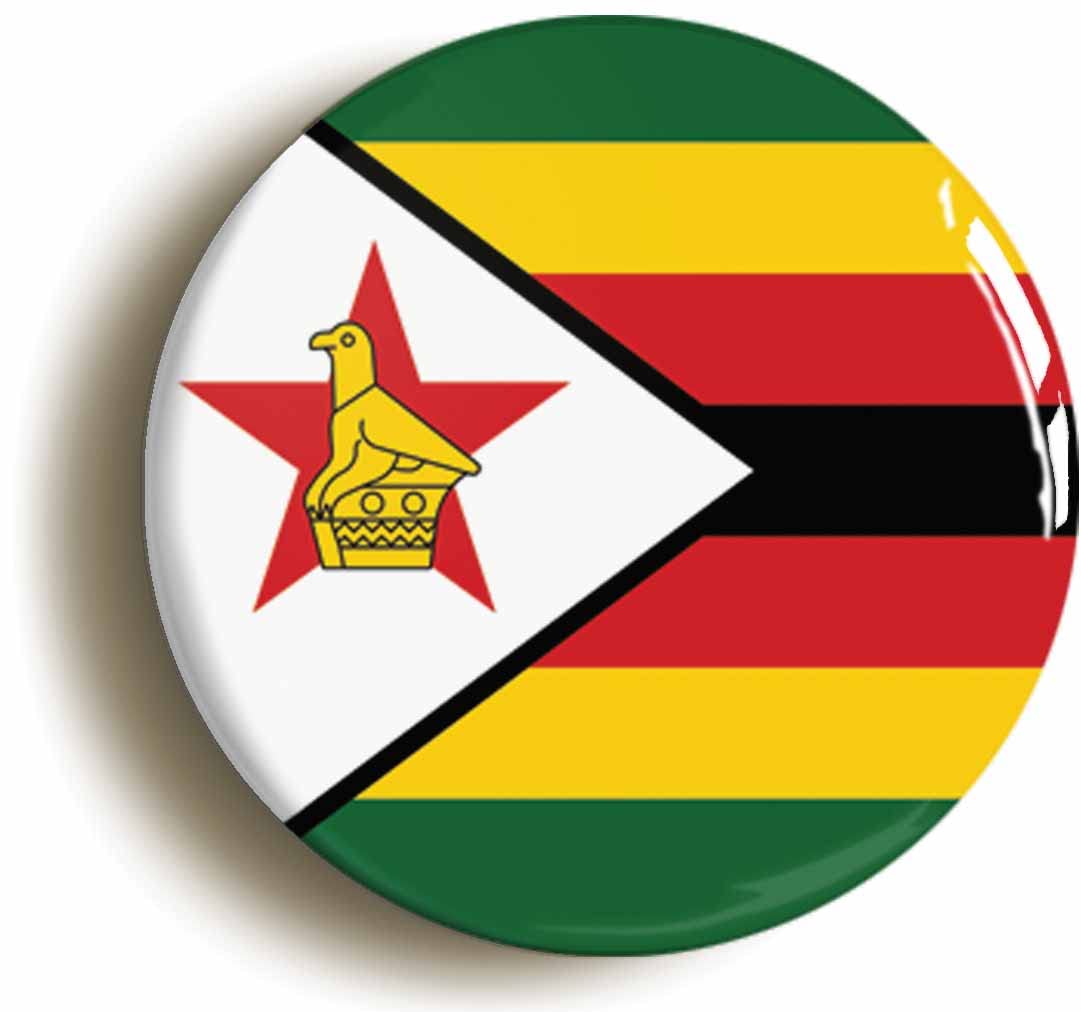 Zimbabwe National Flag Fridge Magnet (Circular 2inch / 50mm Diameter)
