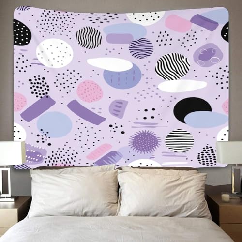 Tapiz de pared NMOTARVIN con rayas púrpuras en 3D para decorar tu dormitorio de 150x200 cm 4
