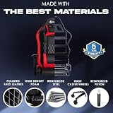 KLIM eSports Gaming Chair + z obsługą lędźwi i szyi + regulowany fotelik gier + ergonomiczny krzesło PC + skóra syntetyczna i materiały premium + Nowa wersja Czerwony