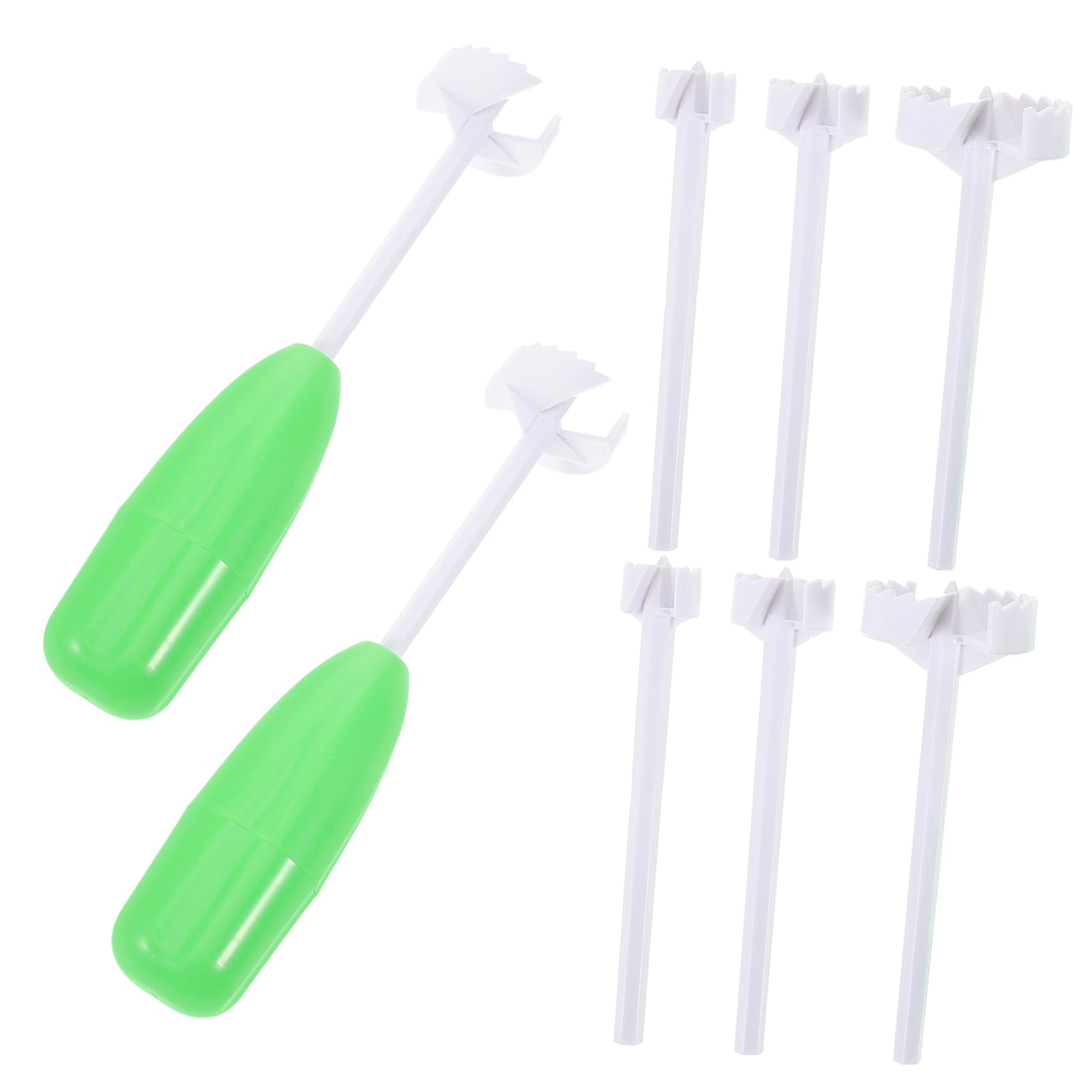 Cabilock 2Sets Multifunctional Cherry Corer Pitter Tools Quick Fruit Core Remover for Cherries and Vegetables Kitchen Gadgets Green and White for Home Use